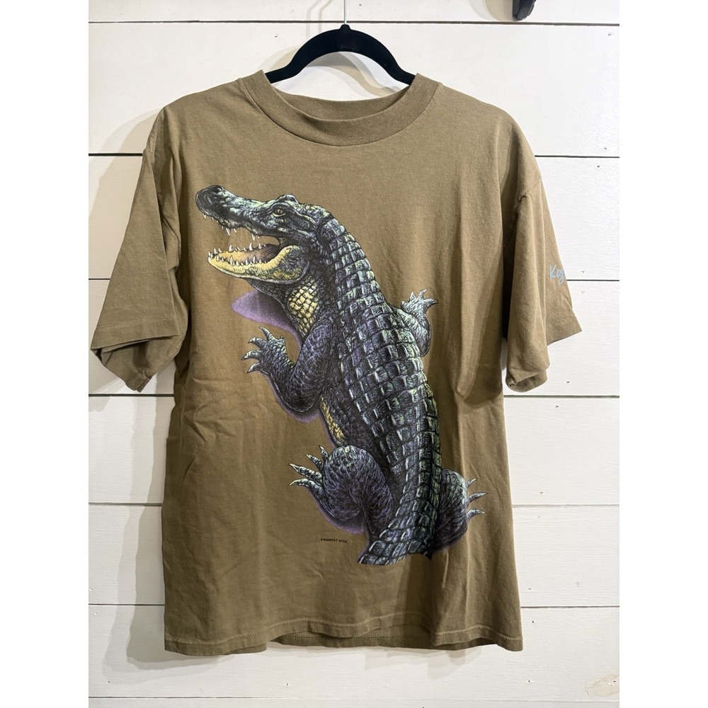 Vintage Habitat Key Largo Alligator Double Sided Single Stitch Tshirt Size Large